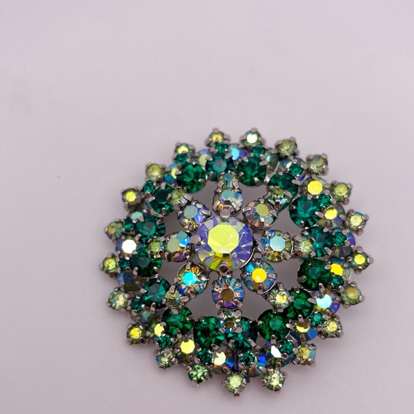 Vintage Jay flex sterling crystal earring and brooch set - Picture 2 of 5